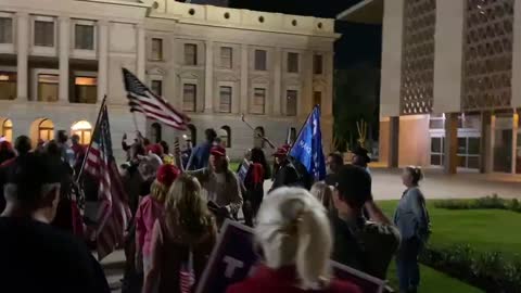 Phoenix AZ pro Trump protesters for a fair election.