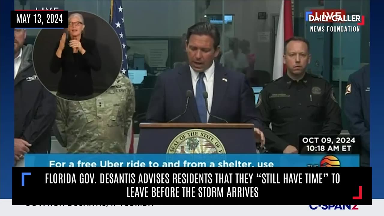 Florida Gov. DeSantis Advises Residents 'Still Have Time' To Leave Before The Storm Arrives