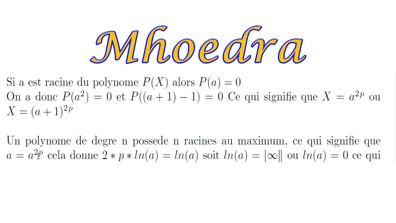 Mathématiques #2 : Petit problème sur les polynômes