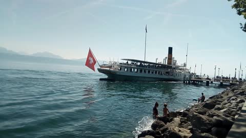 Touristic boat Lausanne Switzerland