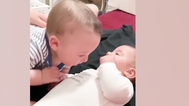 Cute twin babies