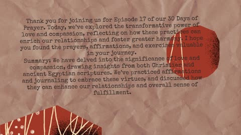 30 DAYS OF PRAYER 2024DAY 17 LOVE AND COMPASSION