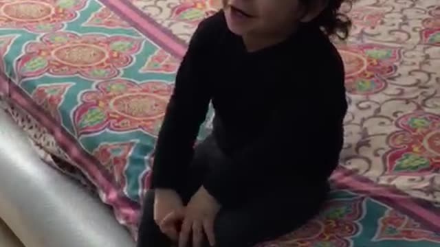 Cute kid dancing on gummy bear song