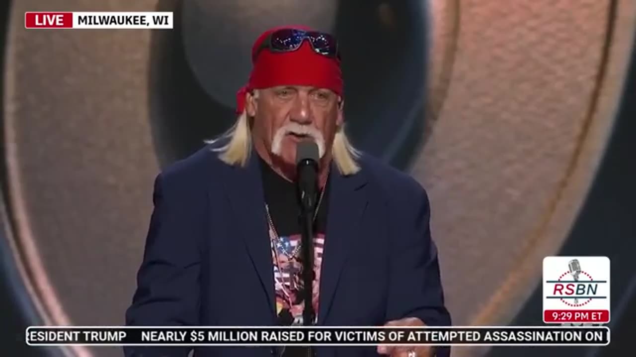 WATCH: Hulk Hogan at 2024 RNC in Milwaukee, WI - 7/18/2024