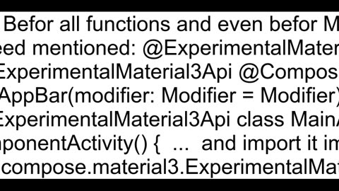 I have Compilation error when i use CenterAlignedTopAppBar in my code