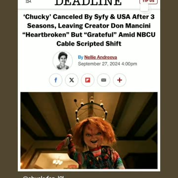 Chucky has been canceled after season 3 9/29/24