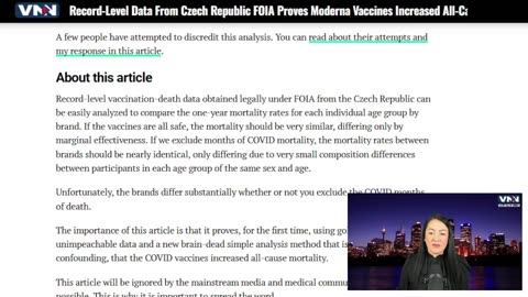 Explosive data from the Czech Republic shows that 46-69 year olds who received two shots of Moderna