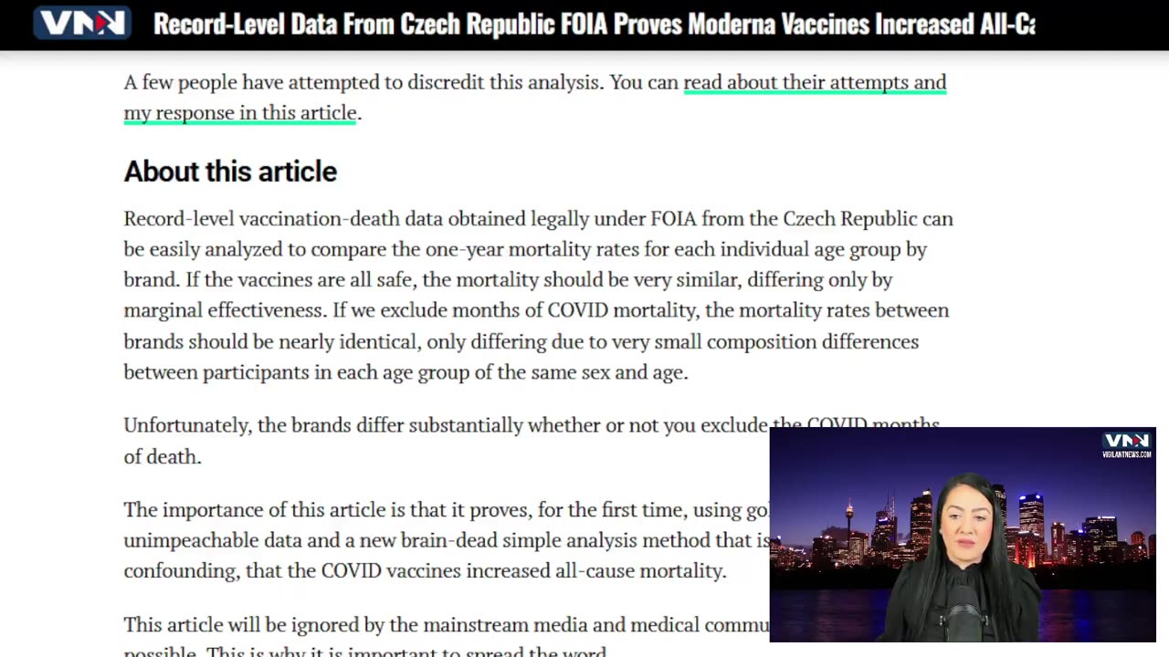 Explosive data from the Czech Republic shows that 46-69 year olds who received two shots of Moderna