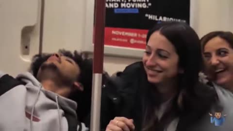 Sleeping in strangers shoulders prank