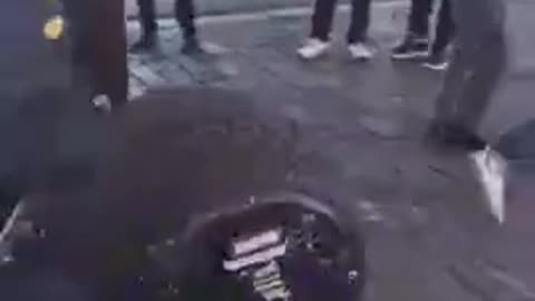 Chinese Police with New Type of Robot