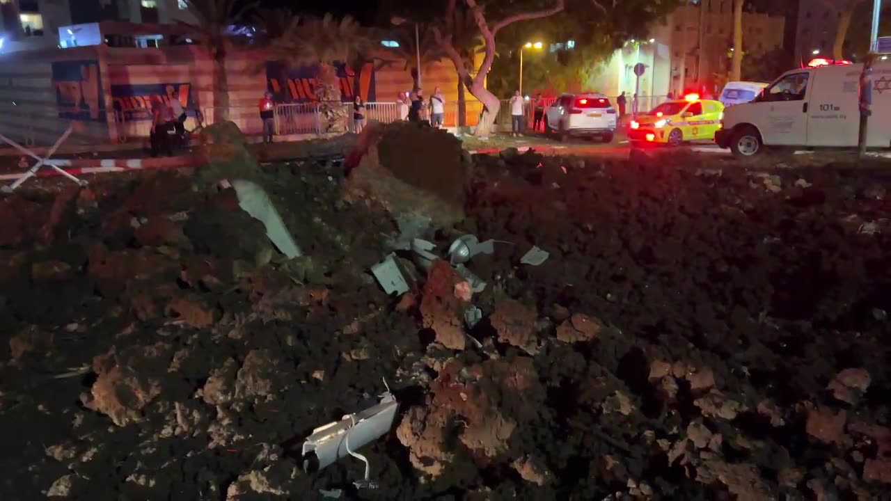 From the scene of one of the rocket impacts in Haifa.