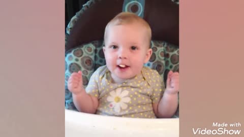 Cute little baby eating movements