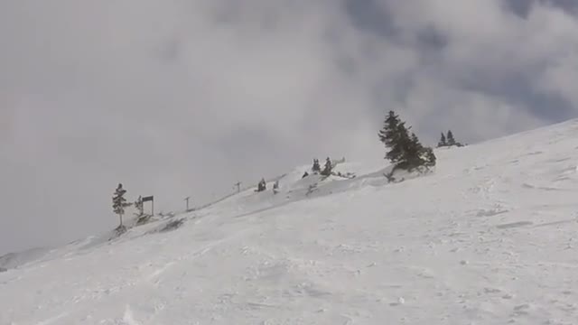 Nowhere ski jump lands directly head