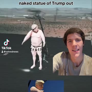 🚨BREAKING: Naked Trump Statue Appears Outside Kamala Harris Rally!