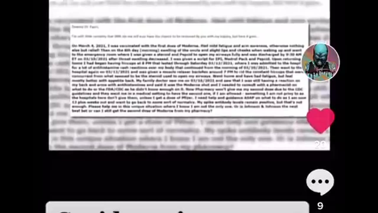 Brainwashed vaccine injured guy wants the second shot even thought it could kill him.