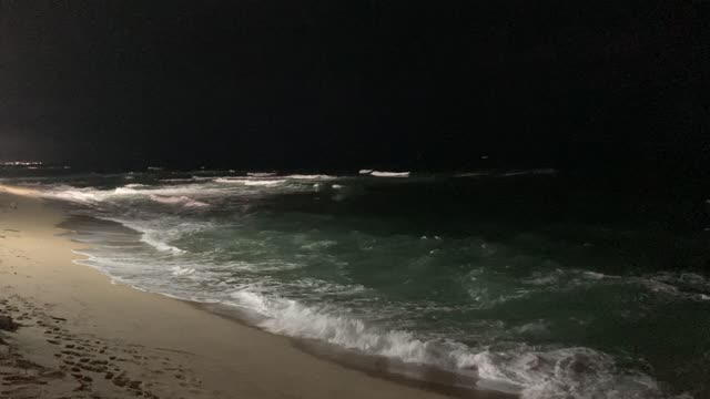 The night sea of Gangneung, Gangwon-do, Korea
