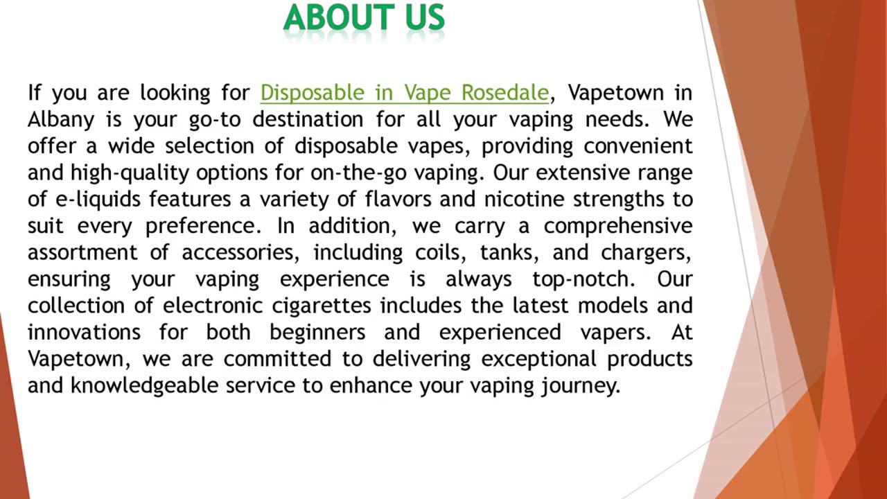 If you are looking for Disposable in Vape Rosedale
