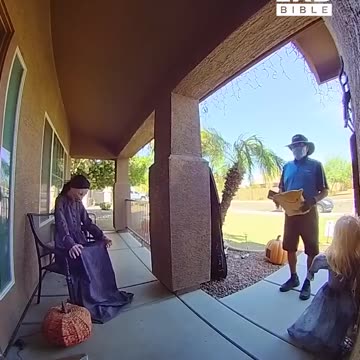 Halloween decoration startles driver