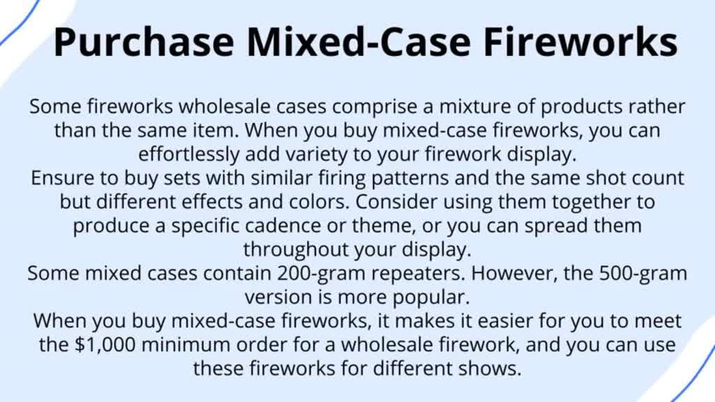 4 Strategies for Adding Variety While Buying Wholesale Fireworks