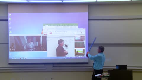 Math Professor Fixes Projector Screen