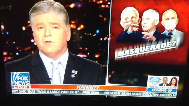 Masks: Fauci on Hannity - 3/8/21