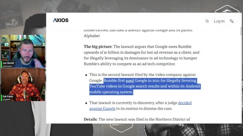 Free Speech Fights Back - Rumble Sues Google!