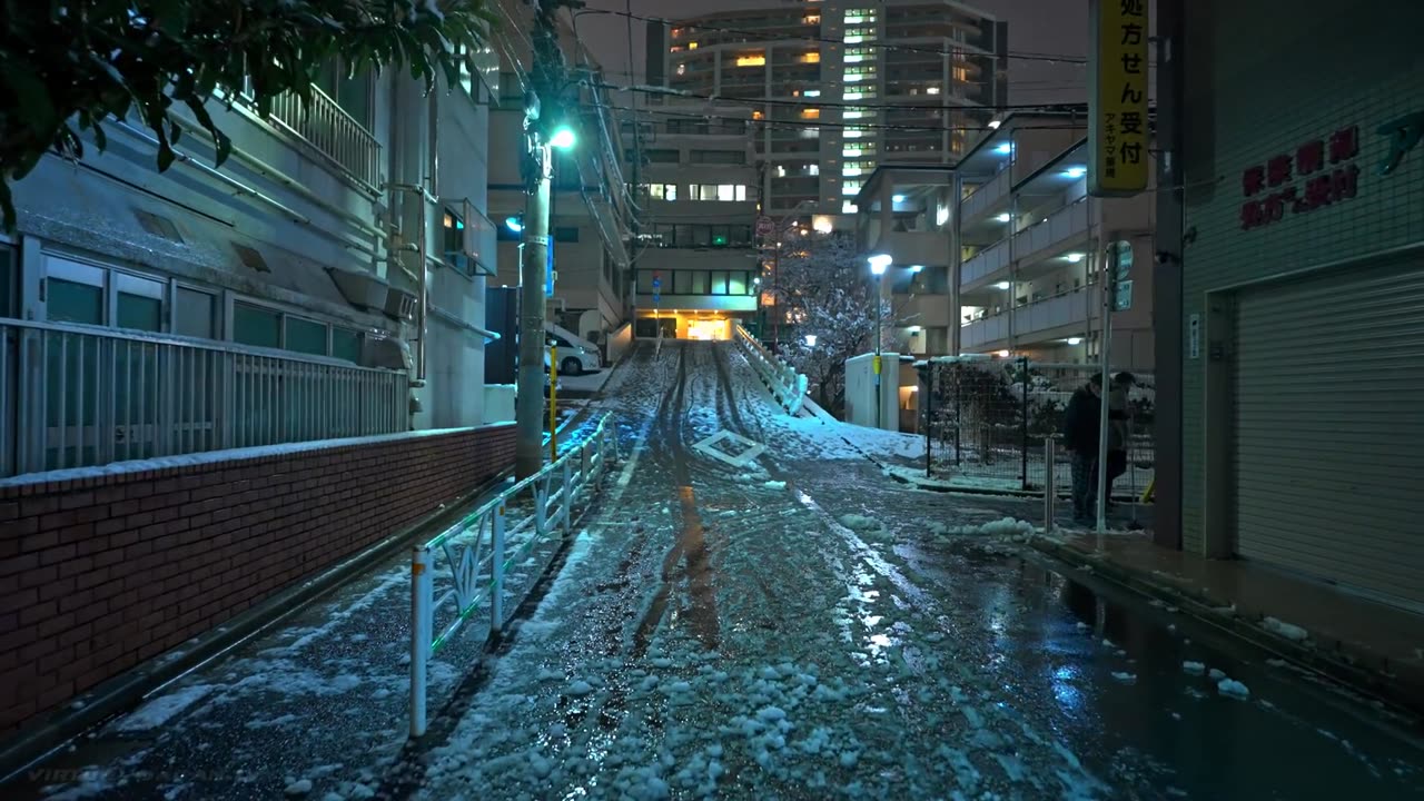Tokyo's Silent Night: Snowy Stroll from Shibuya to Shinjuku in Winter Bliss