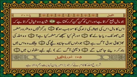 QURAN PARA 30 JUST_ONLY URDU TRANSLATION(FATEH MUHAMMAD JALANDRI) WITH TEXT HD