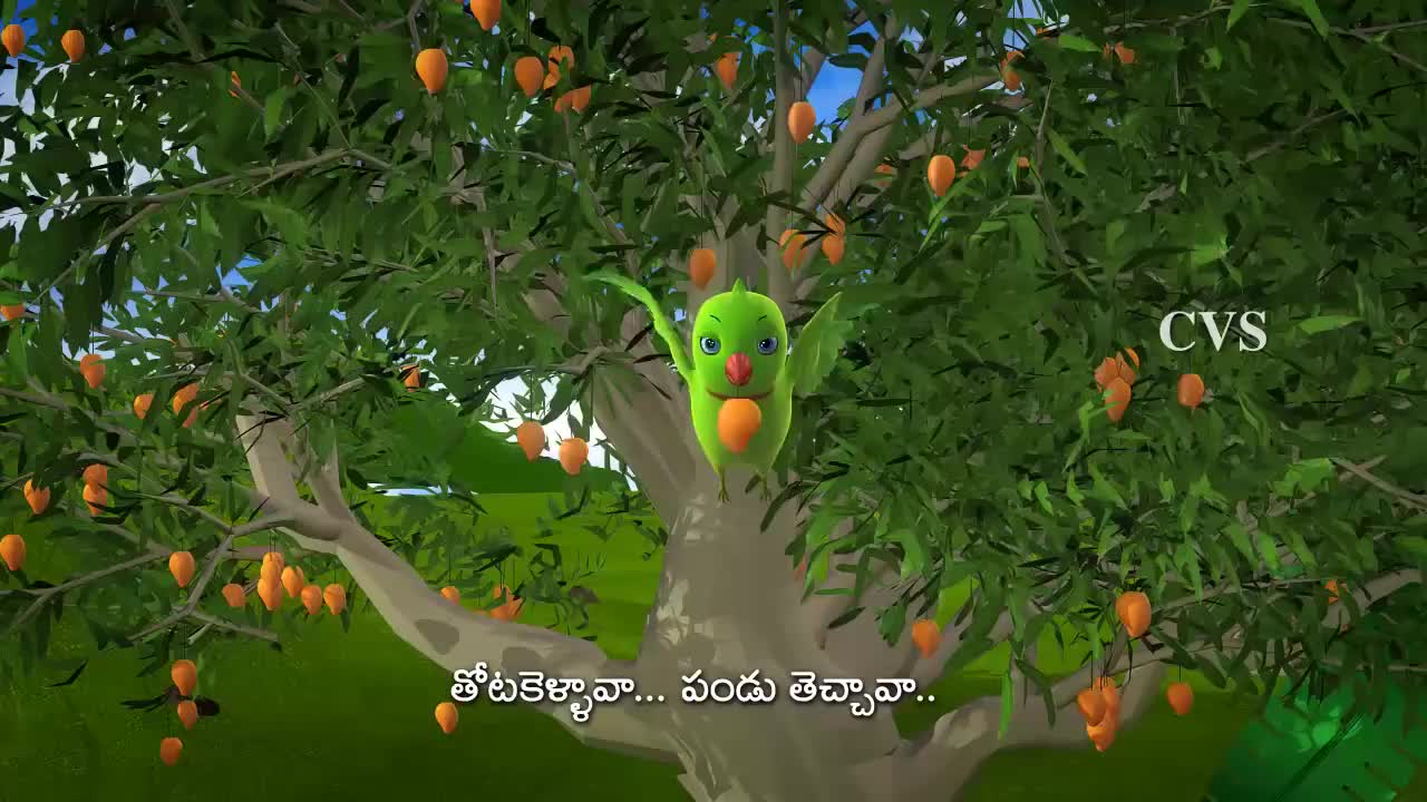 Chitti Chilakamma - Parrots 3D Animation Telugu Rhymes For children with lyrics_p1