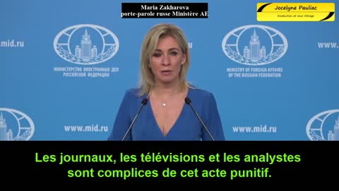 Maria Zakharova, porte-parole du Ministère russe des AE.