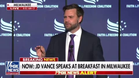 JD Vance speaks at Breakfast in Milwaukee