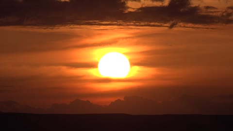 red sunset on the horizon