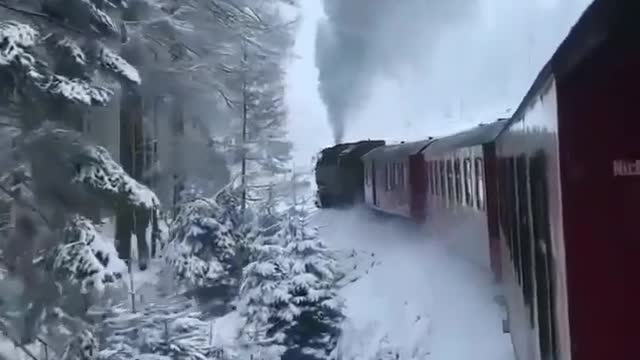 Trains in snow