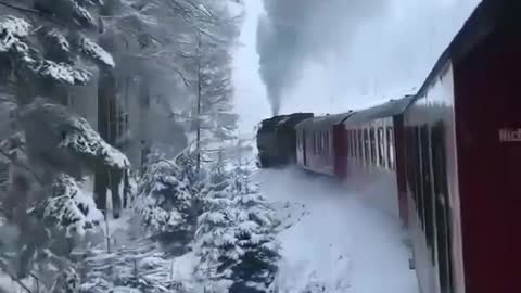 Trains in snow