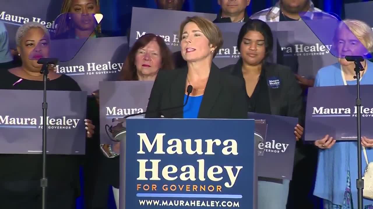 Maura Healey celebrates securing the Democratic party’s nomination for governor