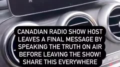 A Canadian radio host left his job with a message