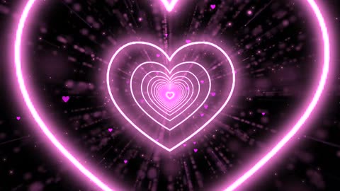 101. Heart Tunnel💗Pink Heart Background Neon Heart Background Video