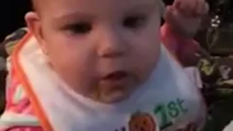 Super cute baby wants to eat the whole world