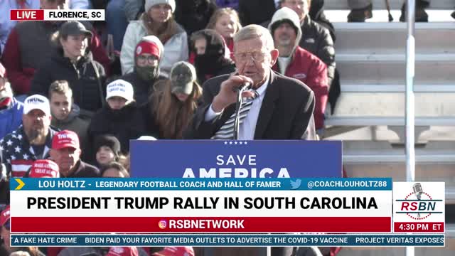 Lou Holtz Full Speech at the Save America Rally in Florence SC 3/12/22