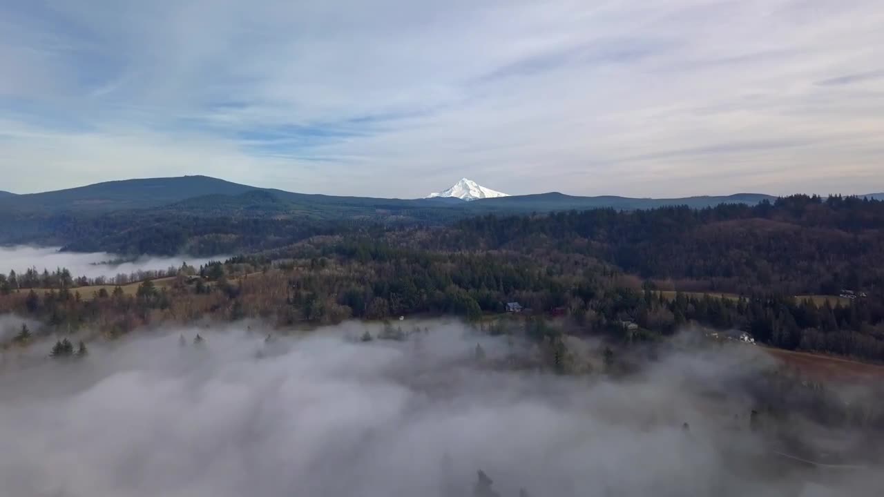 Aerial Drone Video - Landscape with Snow Capped Mountains 1080 w music