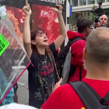 Young Demon Screaming "We Love Killing Babies" in Front of White House