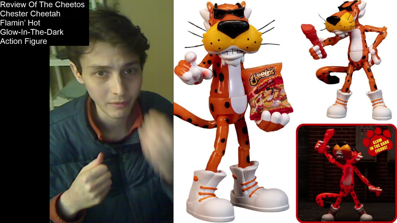 Outtake #48 Of Review Of The Cheetos Chester Cheetah Flamin’ Hot Glow-In-The-Dark Action Figure