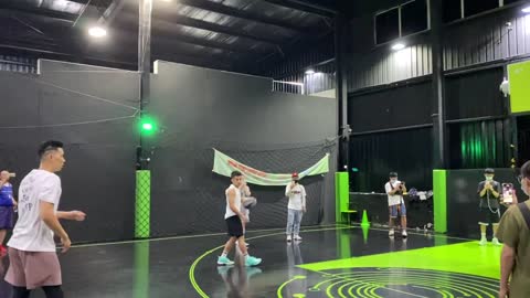 handsome guy playing basketball