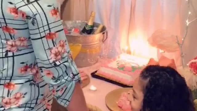 Granddaughters Hair Catches Fire While Singing