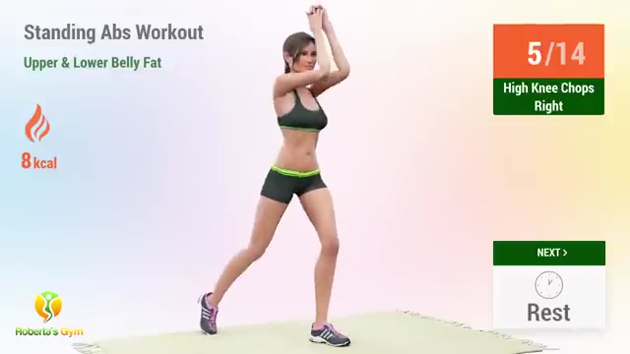 20 Min Standing Abs Workout: Lose Upper Belly And Lower Belly Fat