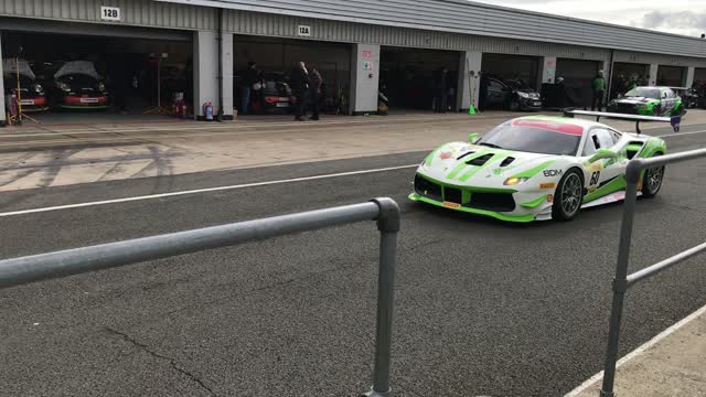 Ferrari Race Car Going Out on Track at Silverstone