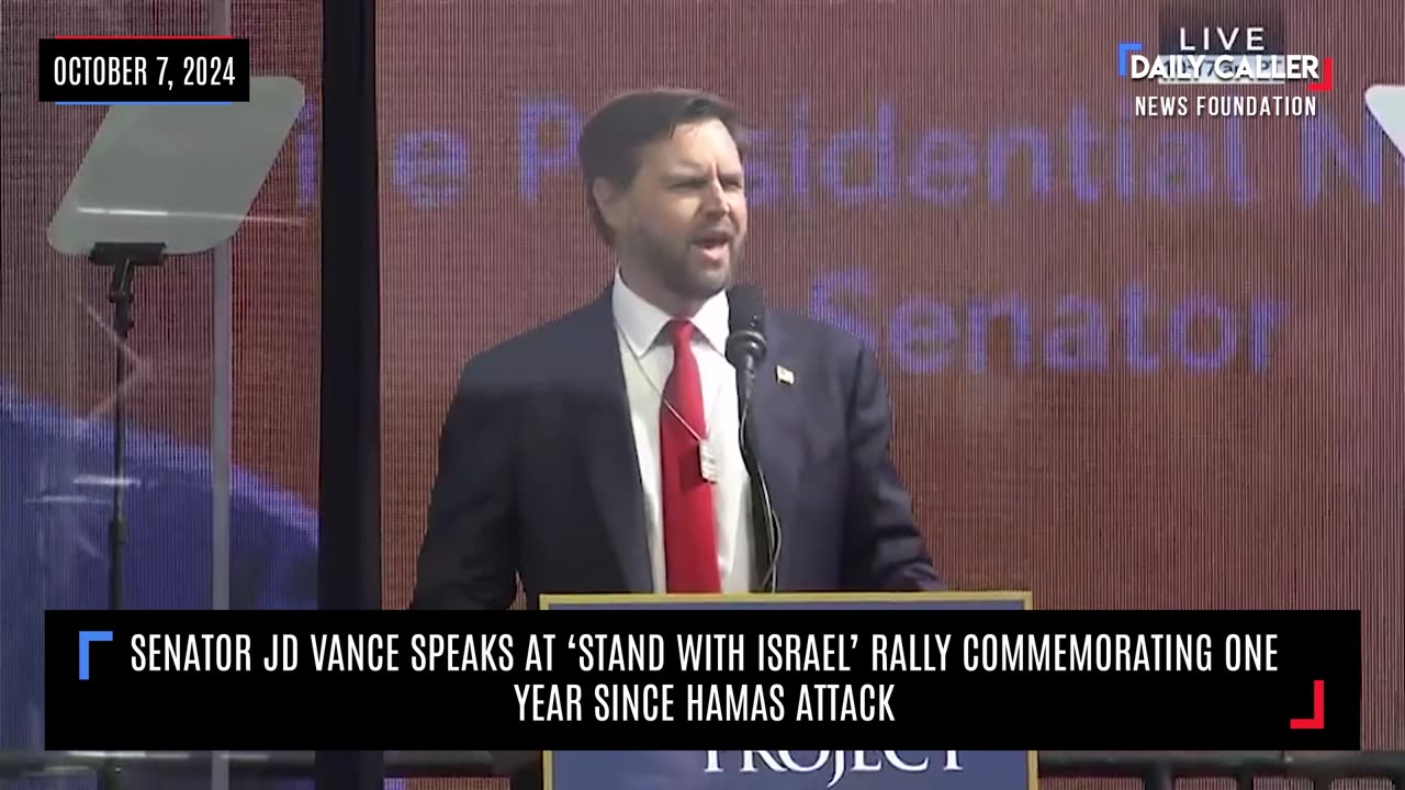 Senator JD Vance Speaks at 'Stand With Israel' Rally