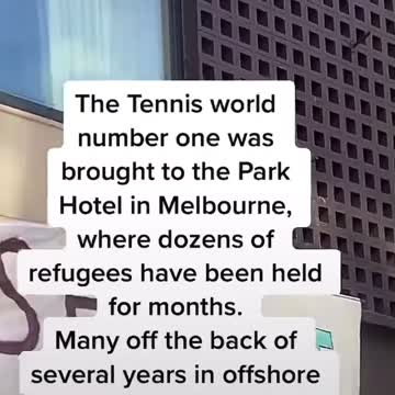 Novak Djokovic was brought to the Park Hotel in Melbourne, where dozens of refugees have been held