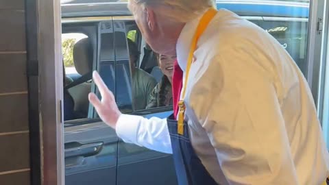 Trump working the McDonald’s Drive-Thru