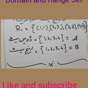 Find Domain set and Range Set